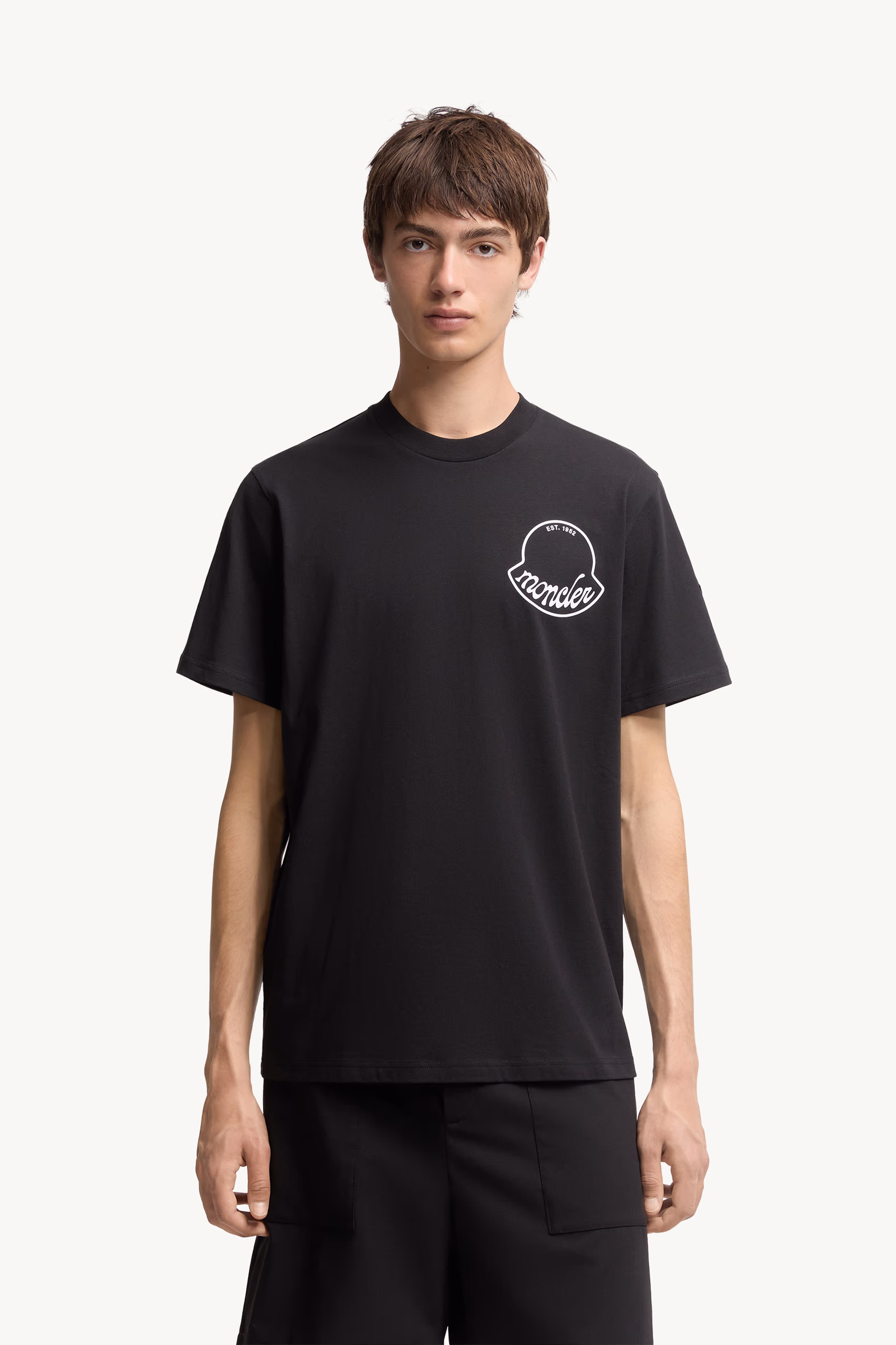Logo Cotton T-Shirt Men Black Moncler 3